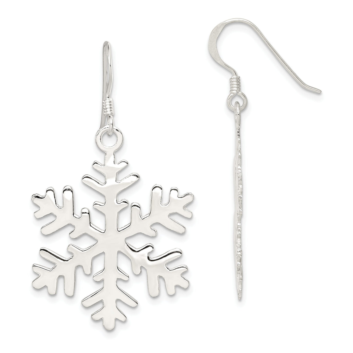 Snowflake Dangle Earrings in Sterling Silver, 25mm - Sophia Jewelers Main image