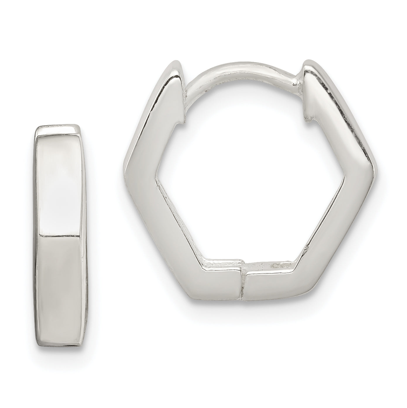 Sterling Silver Striped Hinged Hoop Earrings Main image