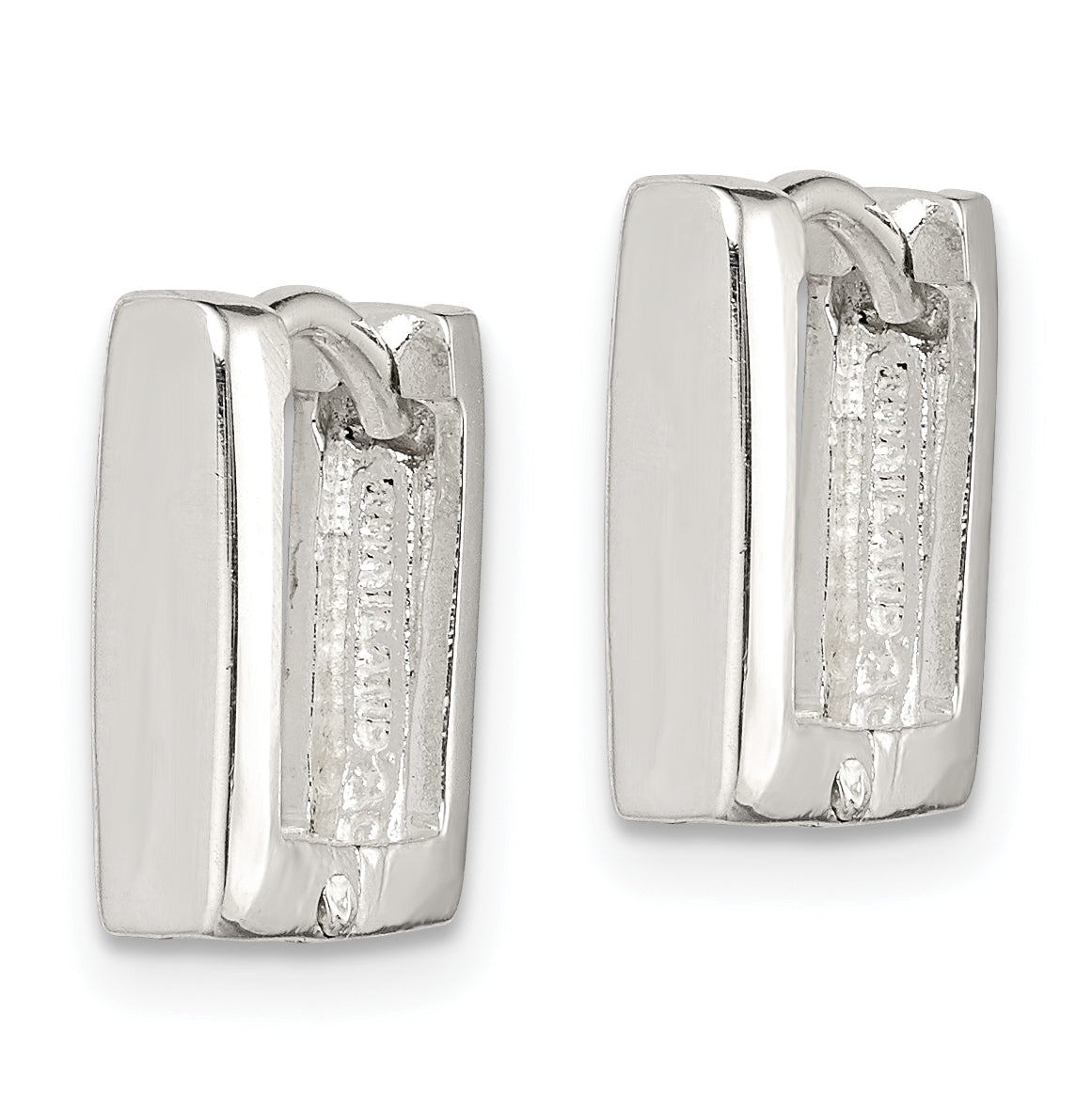 Sterling Silver Square Hinged Hoop Earrings Secondary image