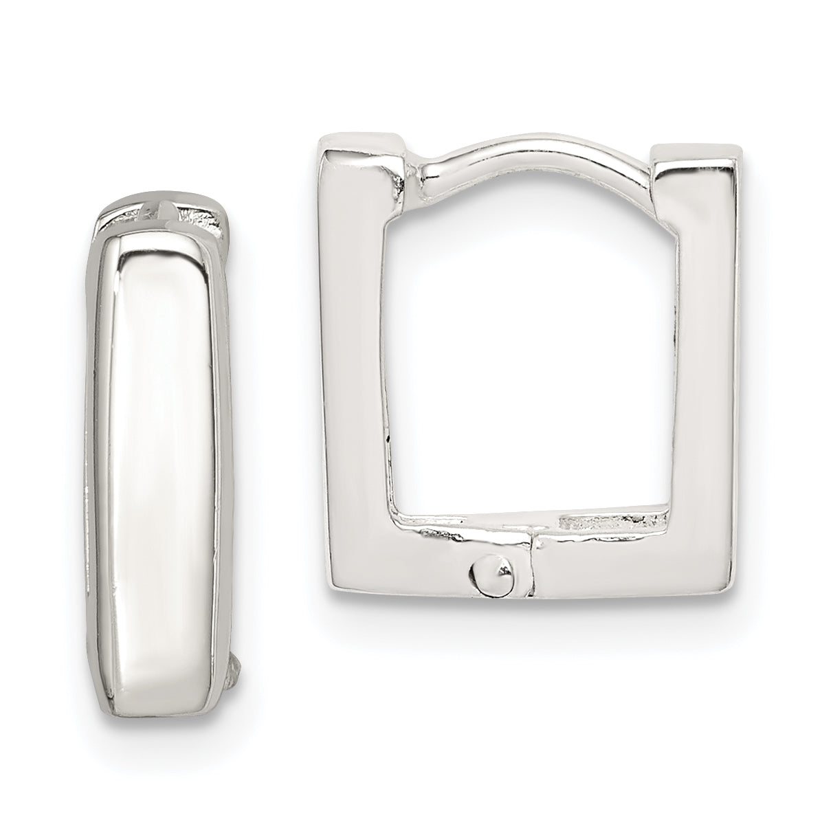 Sterling Silver Square Hinged Hoop Earrings Main image