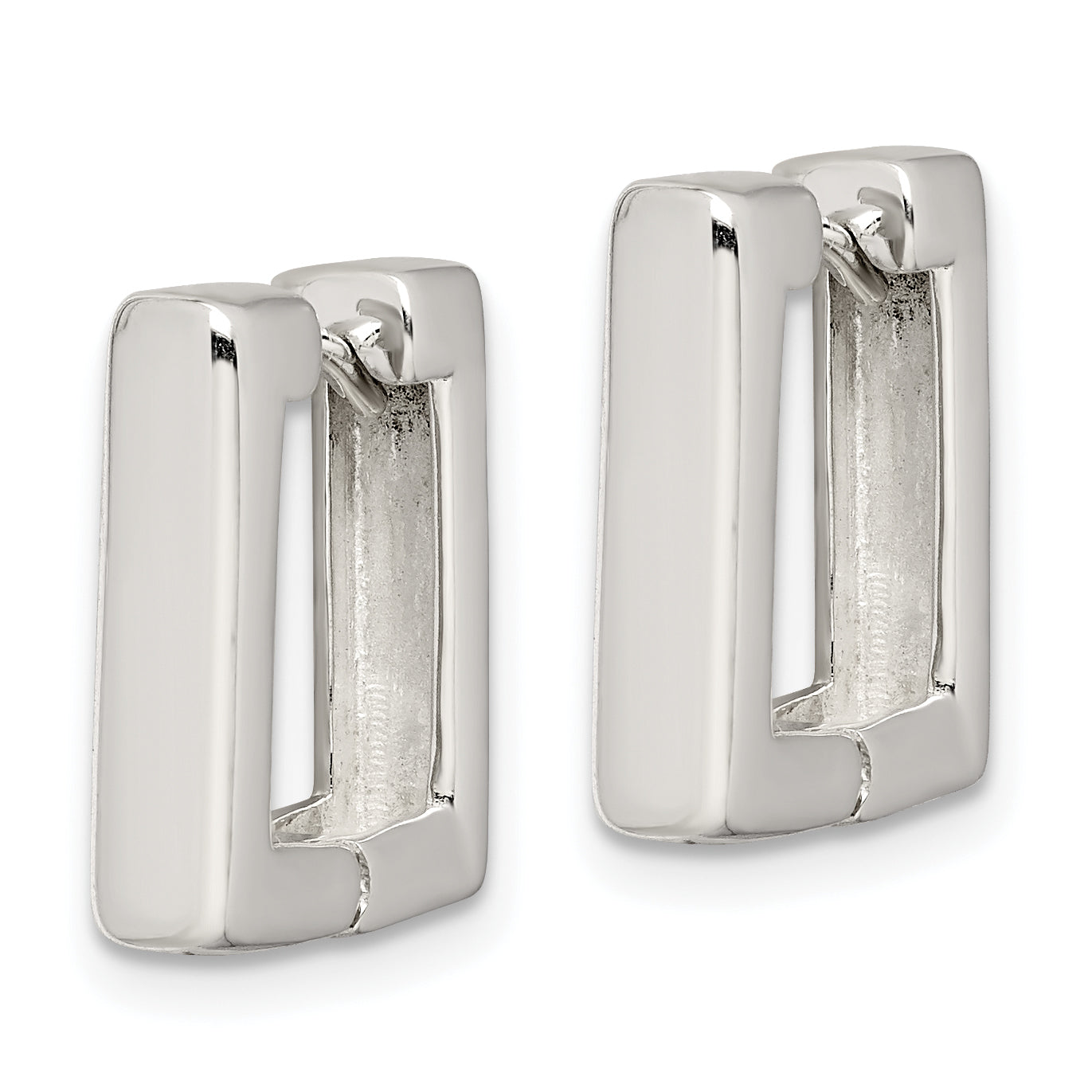 Sterling Silver Square Hinged Hoop Earrings Secondary image