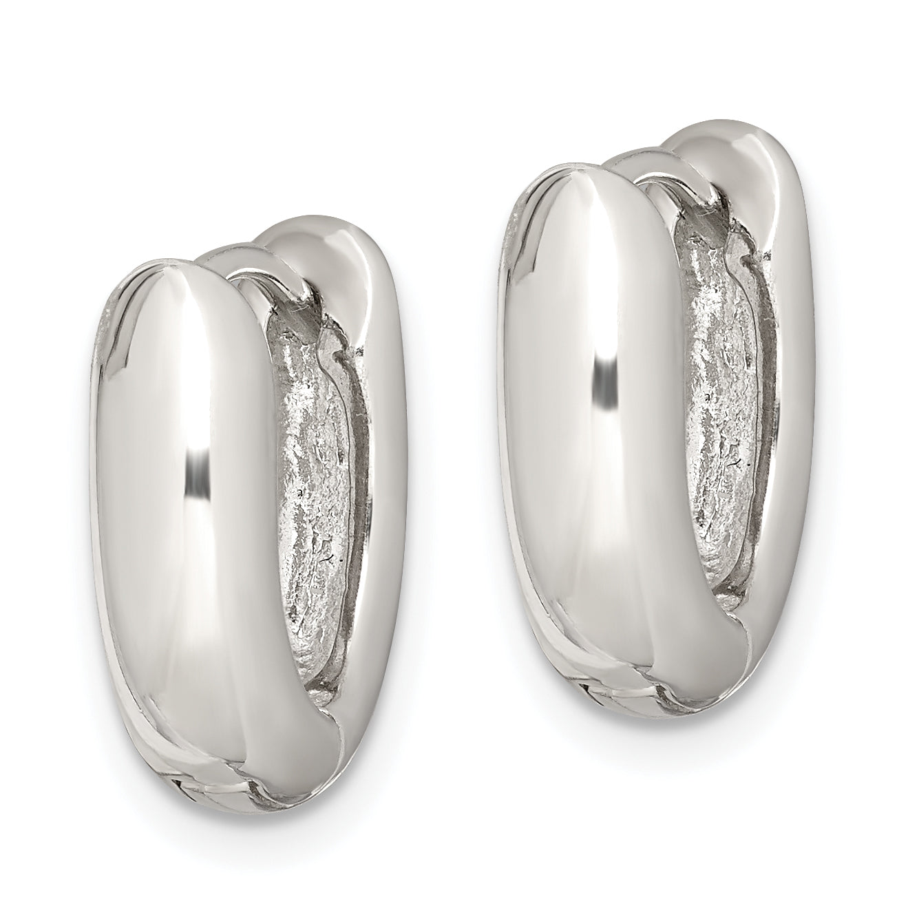 Sterling Silver Oval Hinged Hoop Earrings Secondary image