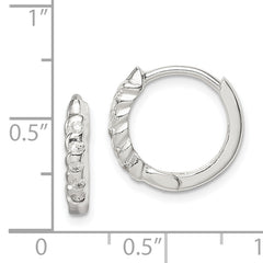 Sterling Silver CZ Hinged Hoop Earrings