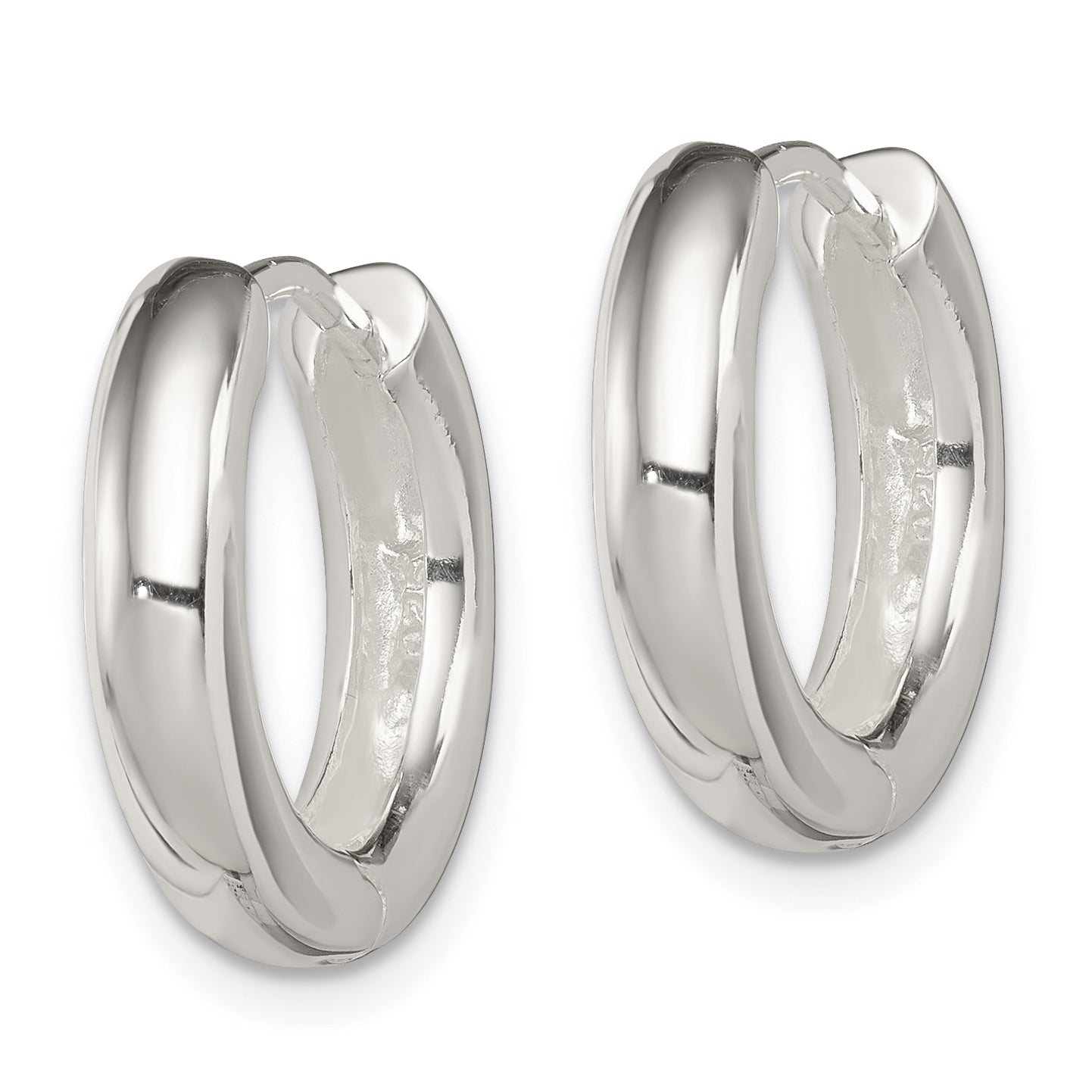 Sterling Silver Polished Hinged Hoop Earrings Secondary image