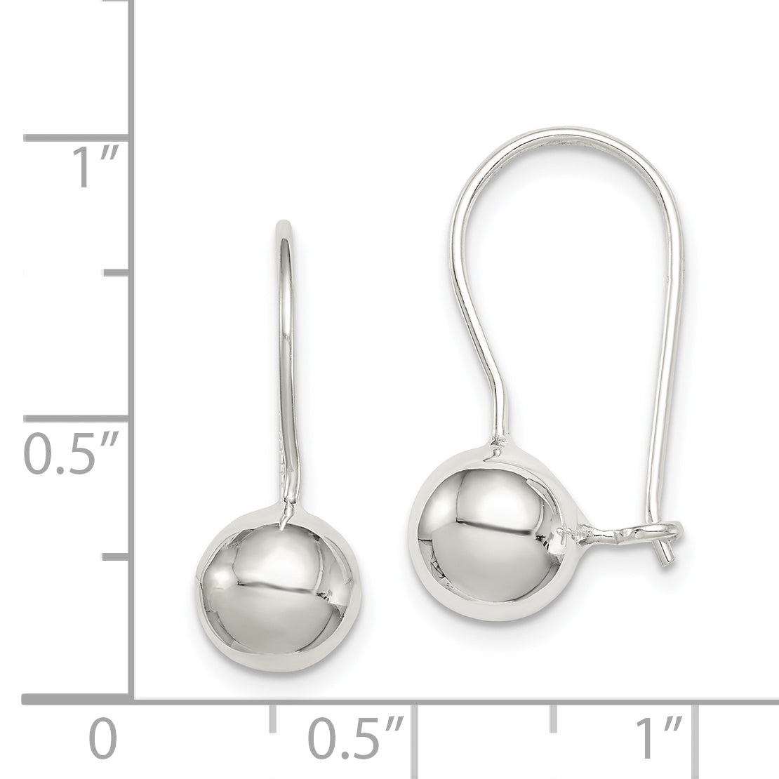 Sterling Silver 8mm Ball Earrings