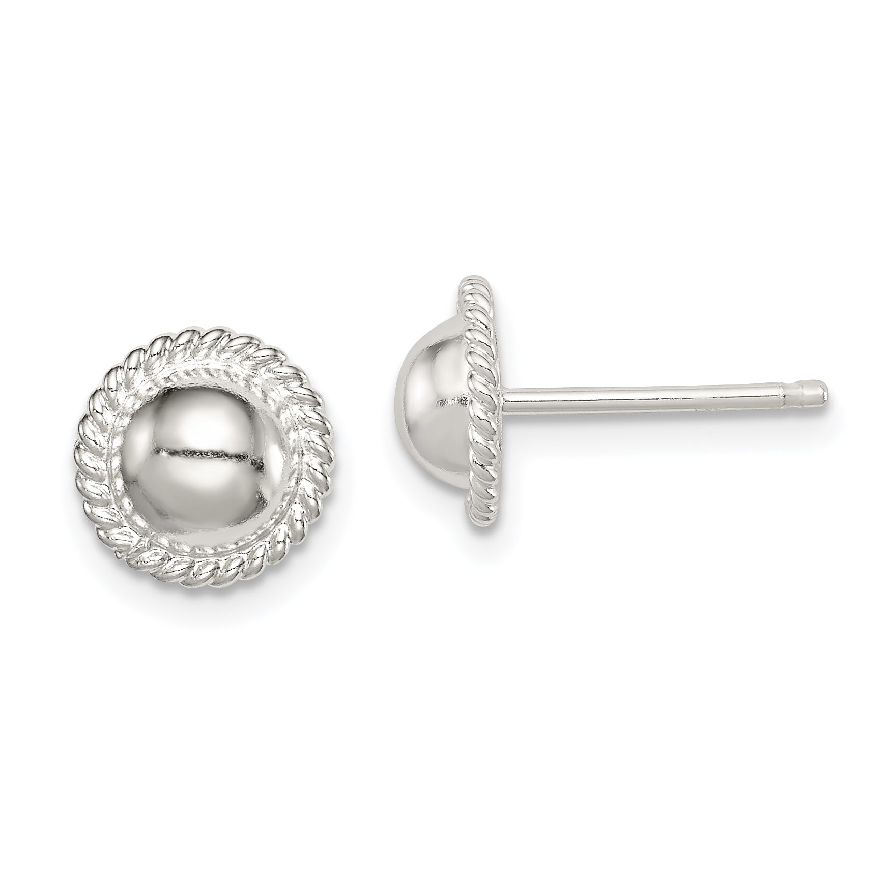 Sterling Silver 8mm Button Earrings Main image