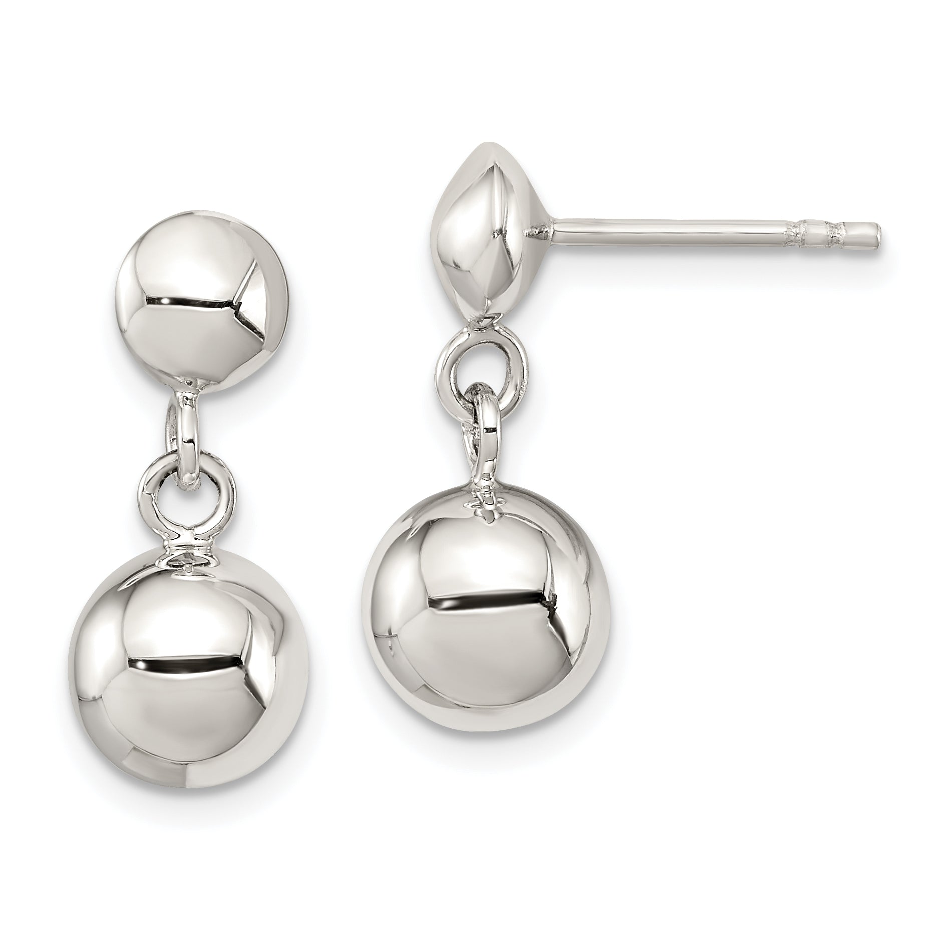 Sterling Silver 8mm Dangle Ball Post Earrings Main image