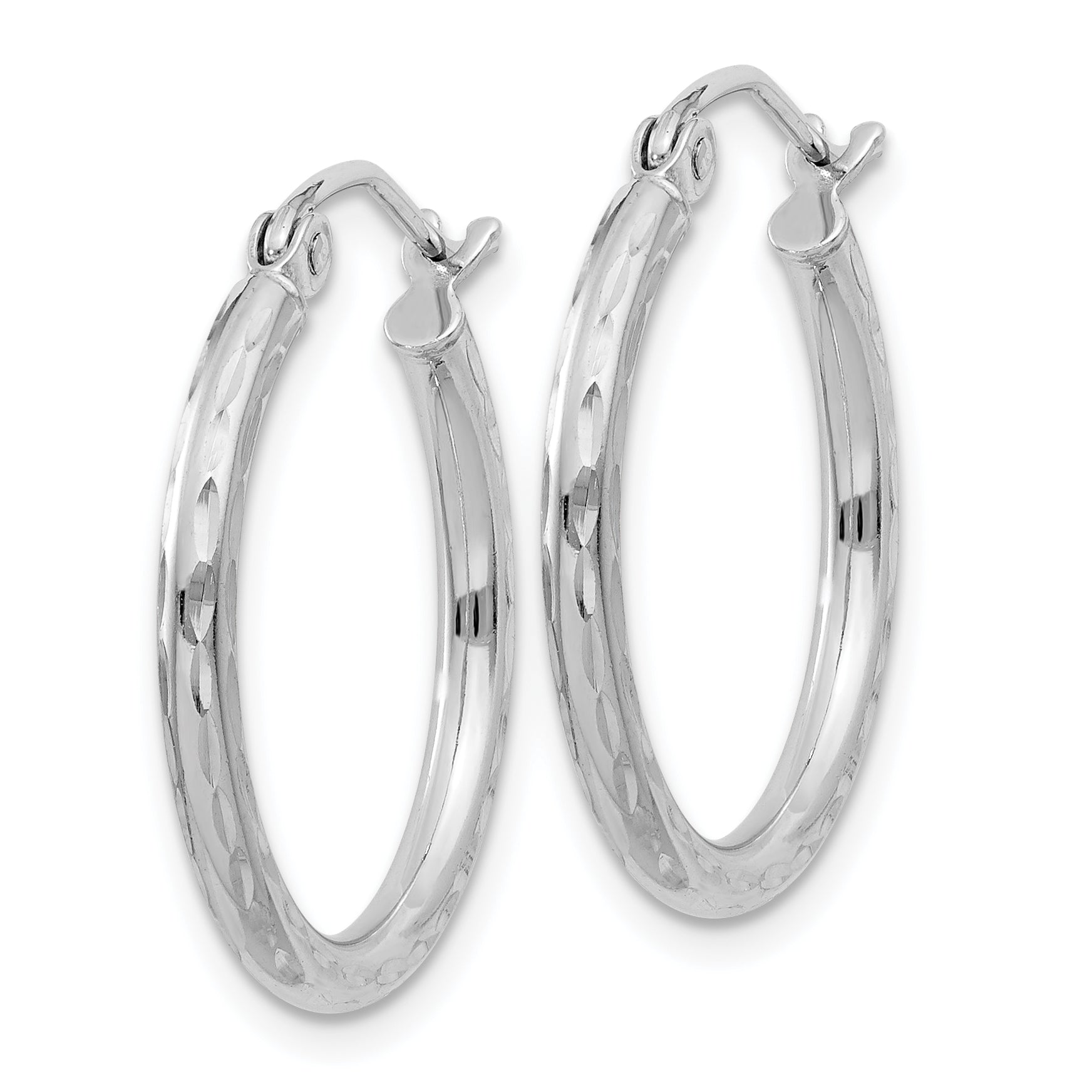Diamond-Cut Hoop Earrings in Sterling Silver