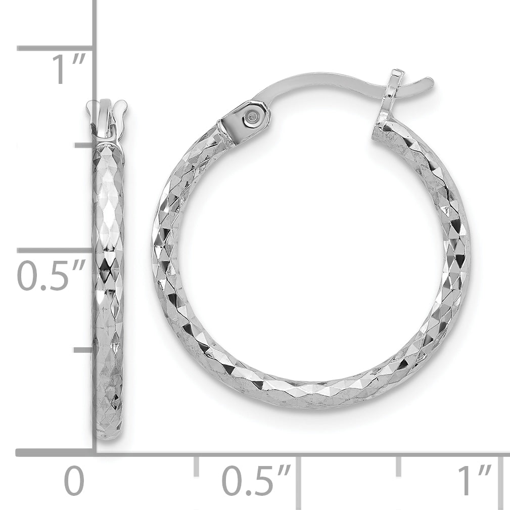 Diamond-Cut Hoop Earrings in Sterling Silver