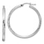 Sterling Silver Rhodium-plated 3mm Polished/Satin Diamond-cut Hoop Earrings