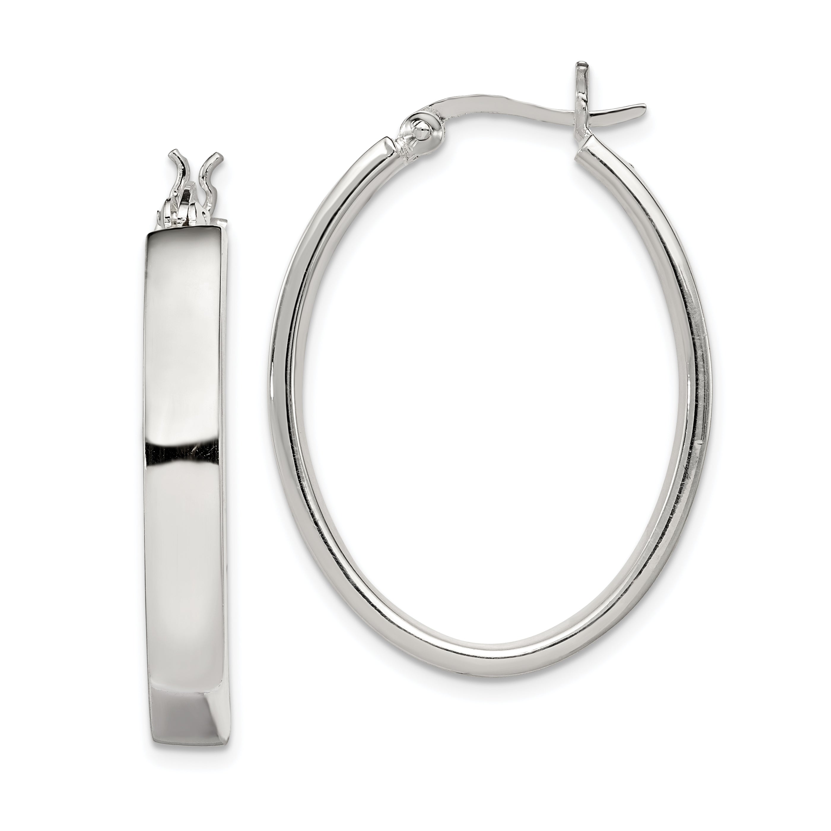 Sterling Silver Polished 4.75mm Oval Hoop Earrings Main image