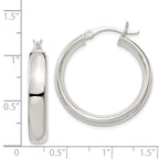 Sterling Silver 5x25mm Hoop Earrings