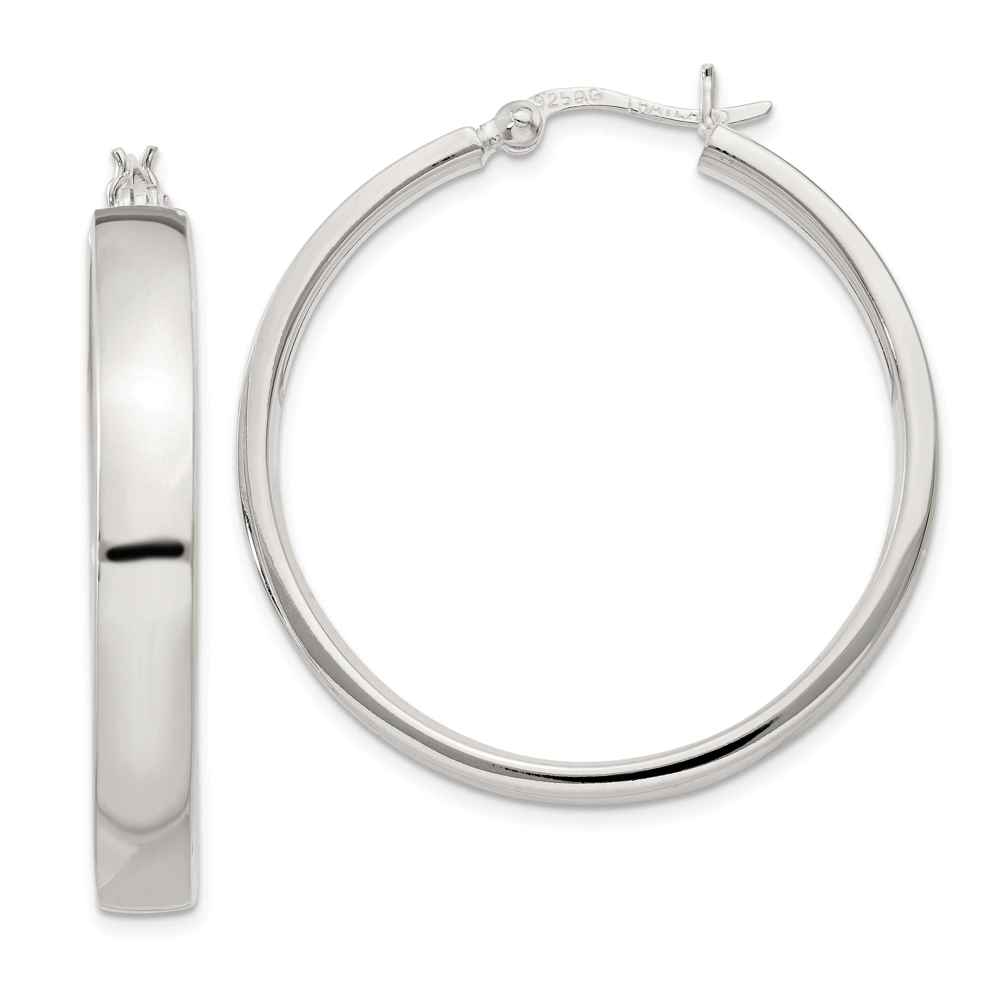 Sterling Silver 5x31mm Hoop Earrings Main image