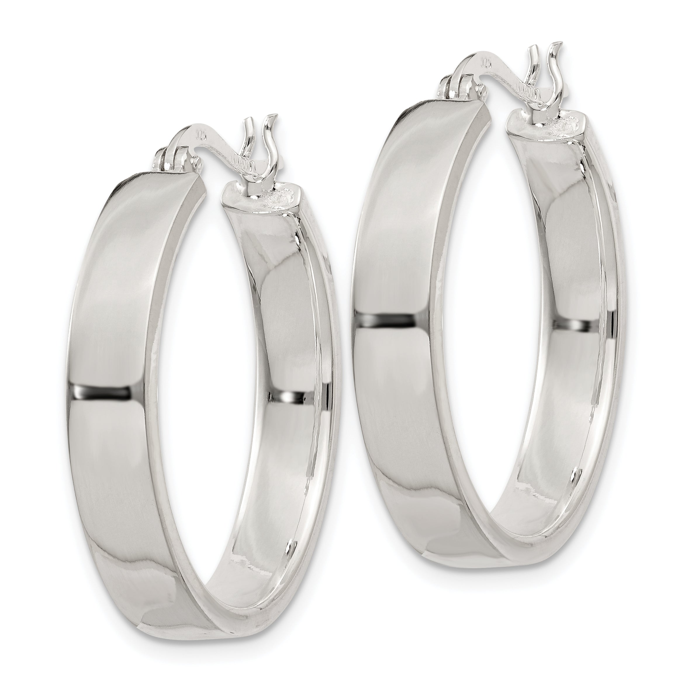 Sterling Silver 5x27mm Hoop Earrings Secondary image