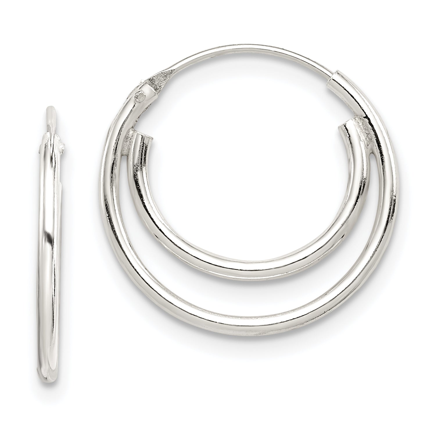Sterling Silver Double Endless Hoop Earrings Main image