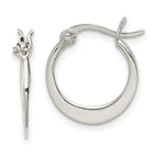 Sterling Silver Polished Tapered Round Hoop Earrings