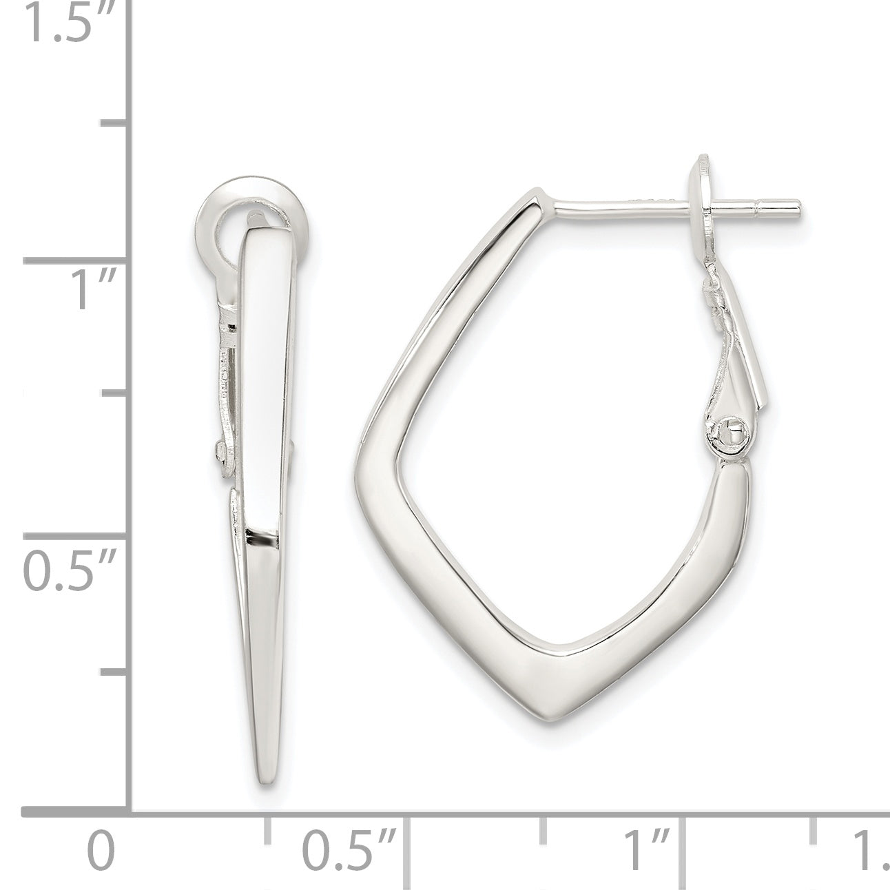 Sterling Silver Rhodium-plated Omega Back Earrings