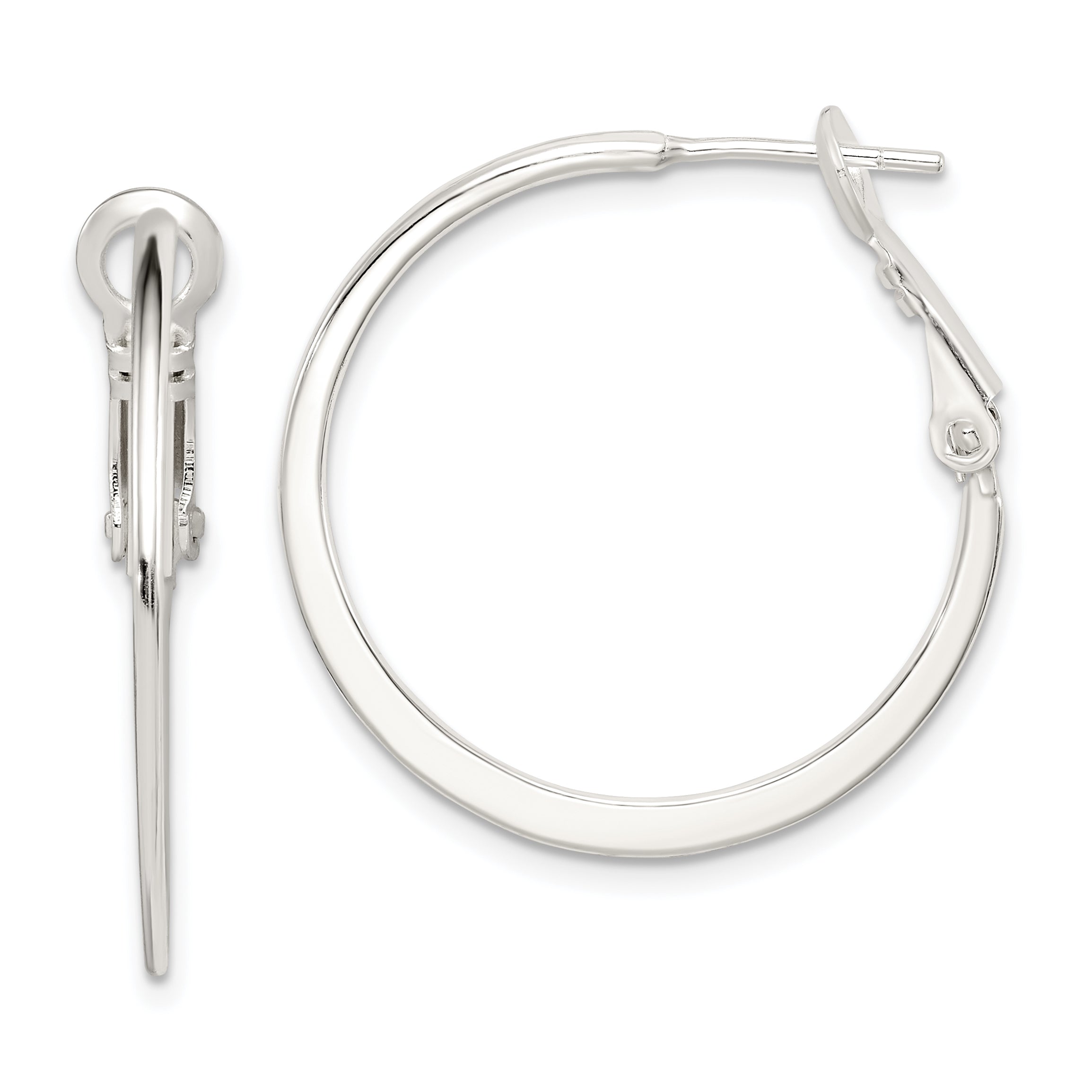 Sterling Silver Flat Hoop Earrings Main image
