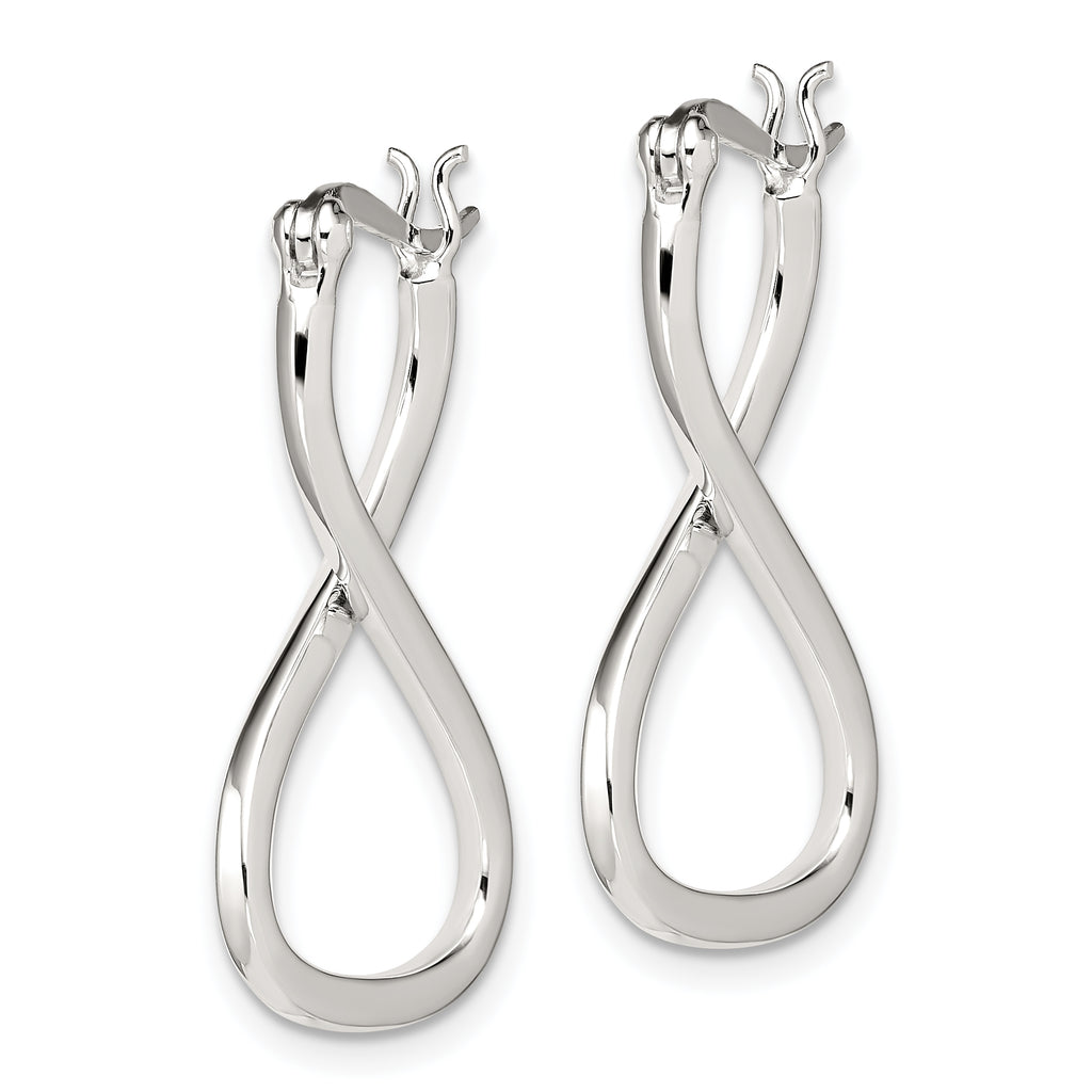 Polished & Twisted Oval Hoop Earrings in Sterling Silver