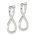 Polished & Twisted Oval Hoop Earrings in Sterling Silver