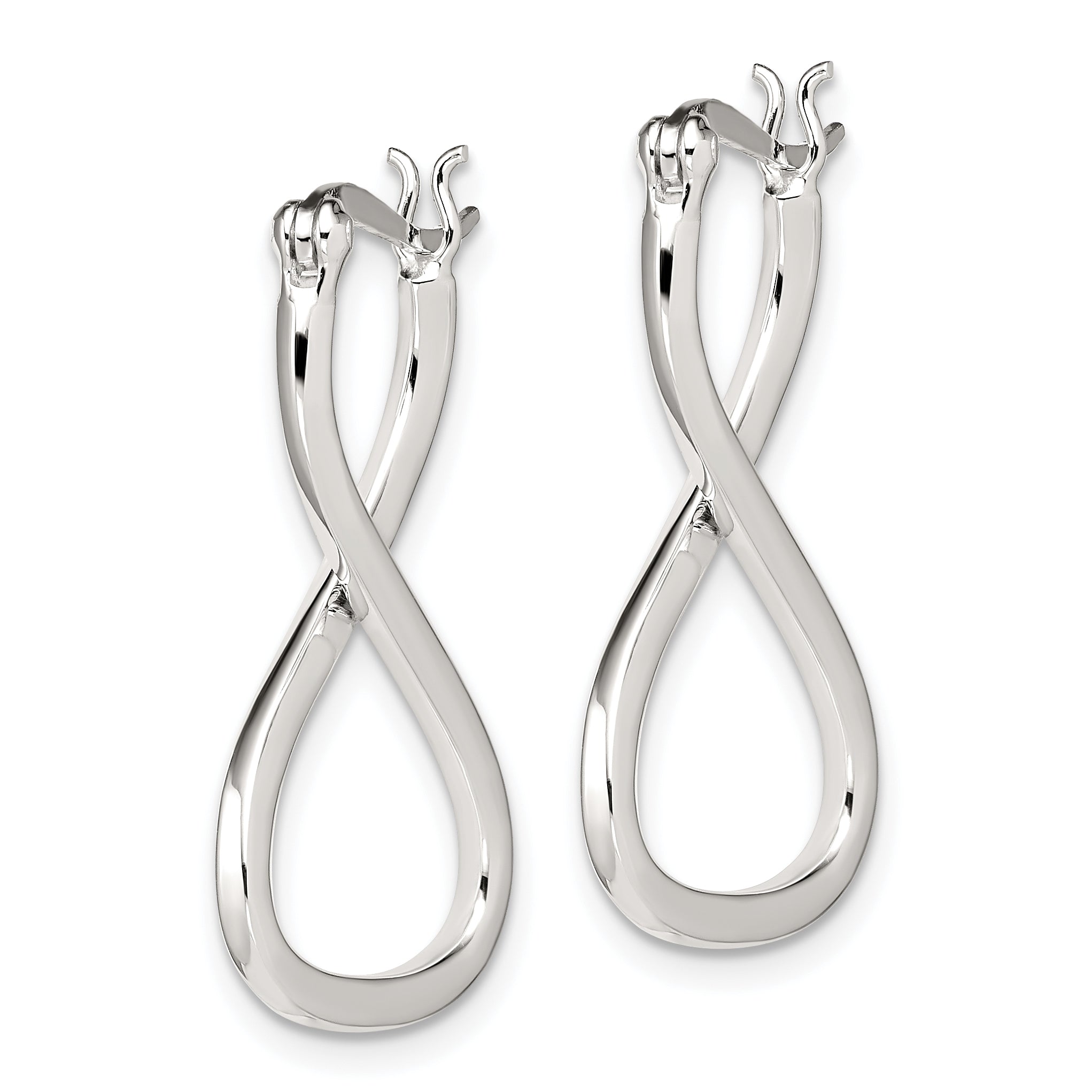 Polished & Twisted Oval Hoop Earrings in Sterling Silver