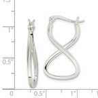 Polished & Twisted Oval Hoop Earrings in Sterling Silver