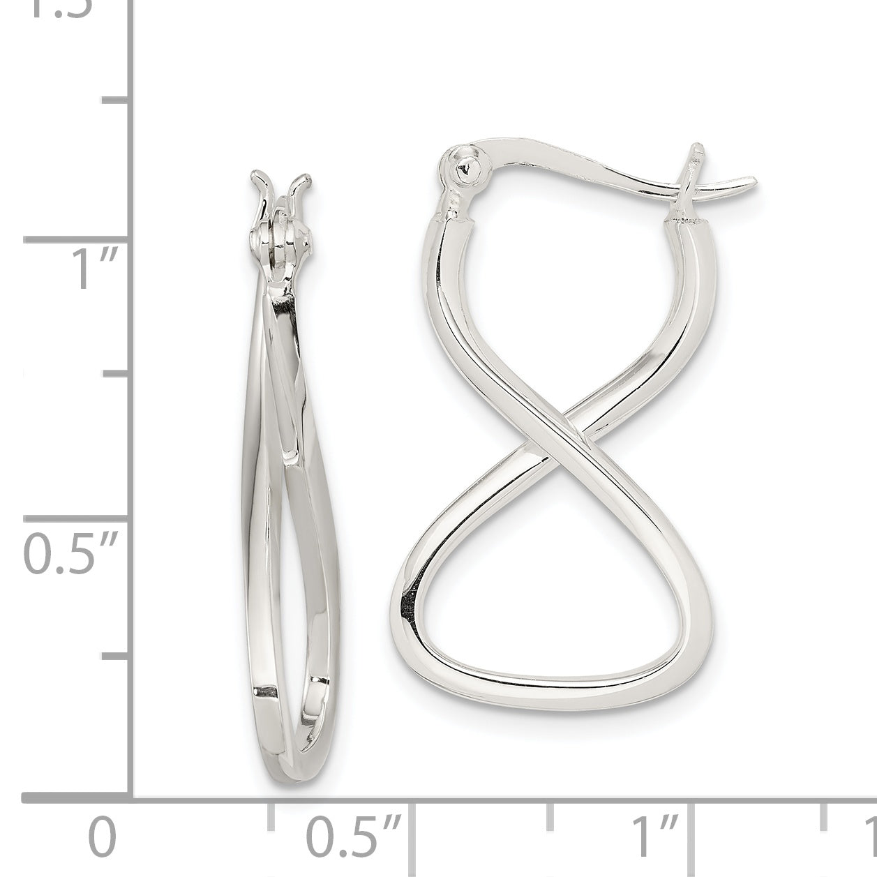Polished & Twisted Oval Hoop Earrings in Sterling Silver