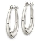 Tapered Oval Hoop Earrings in Sterling Silver