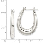 Tapered Oval Hoop Earrings in Sterling Silver