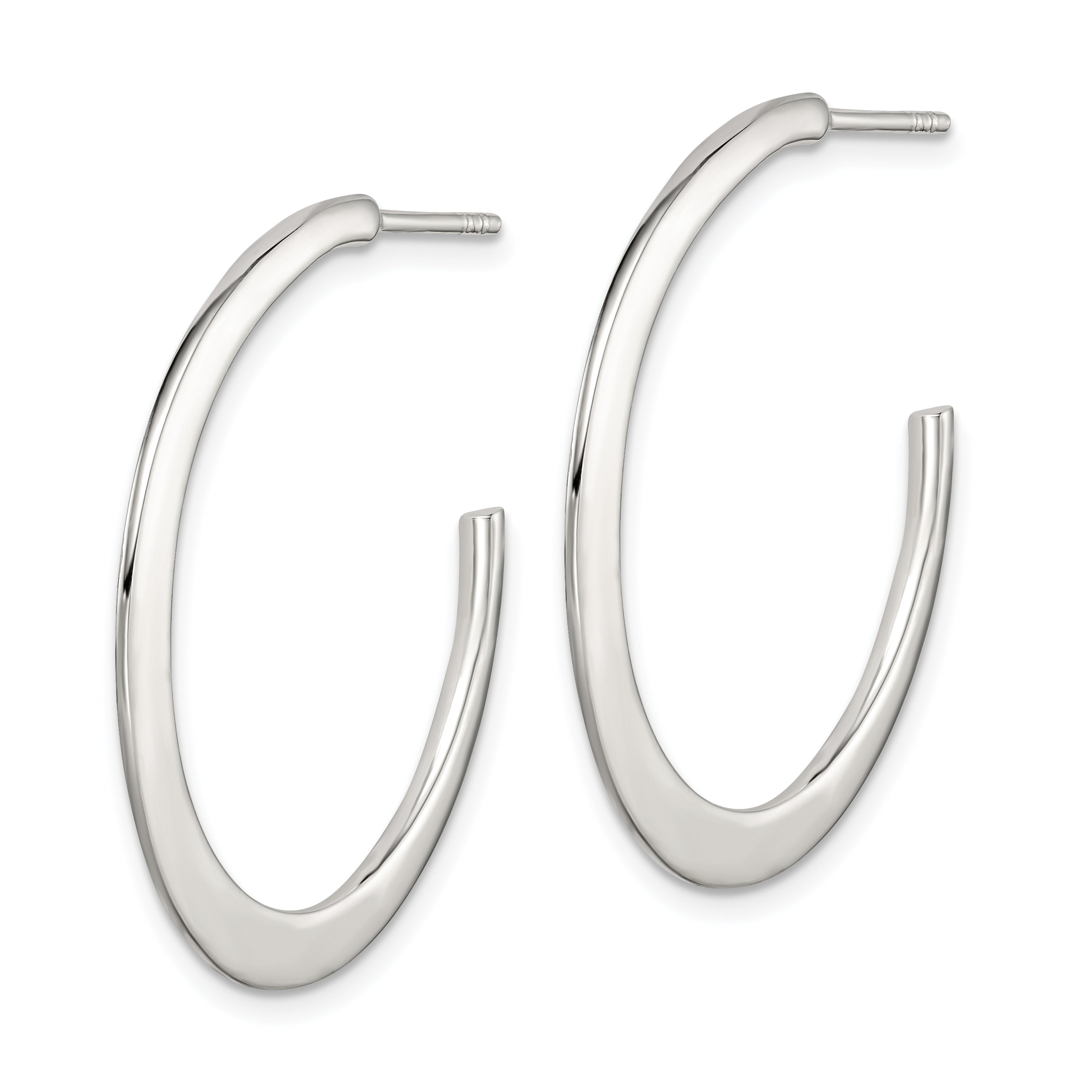 Sterling Silver Post Hoop Earrings Secondary image