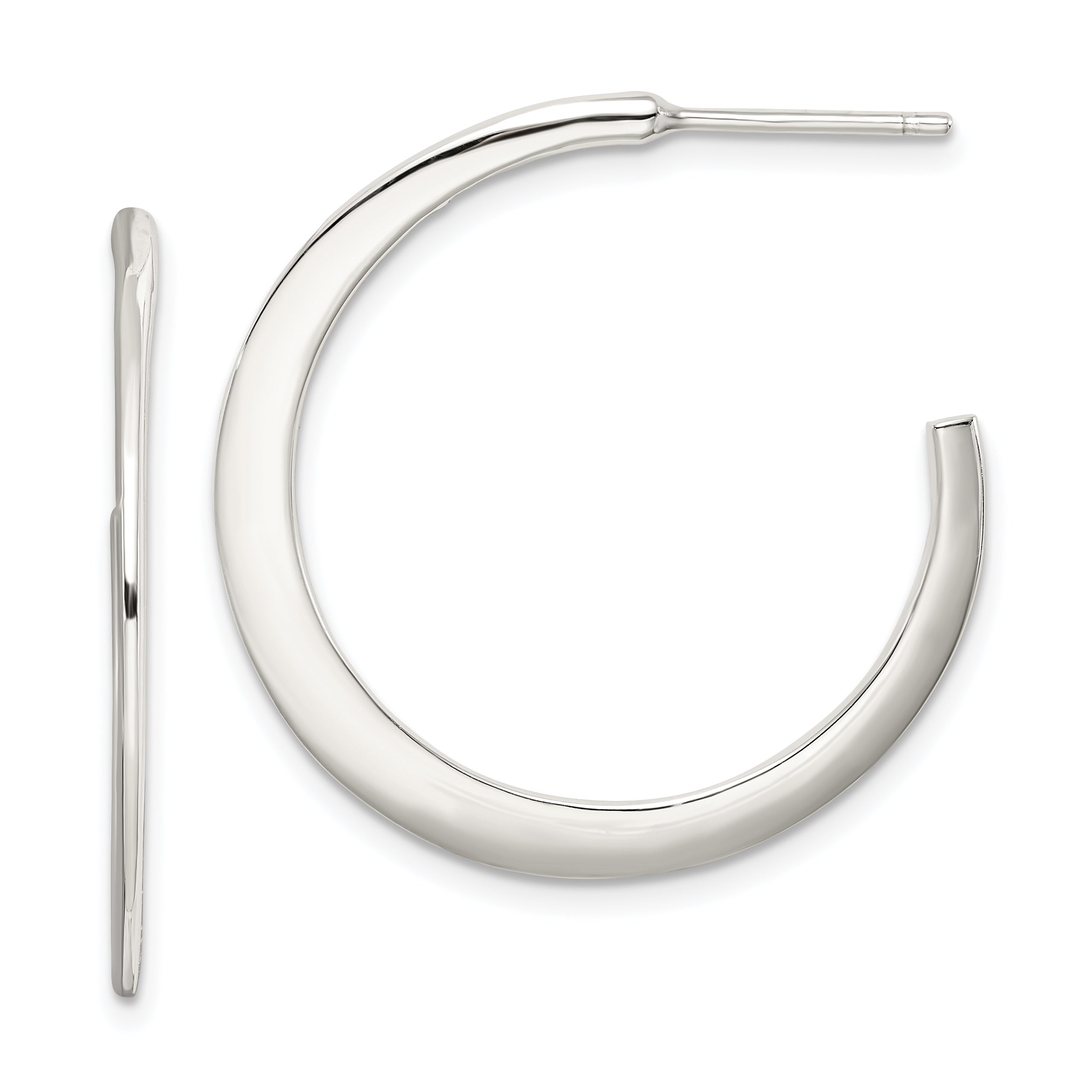 Sterling Silver Post Hoop Earrings Main image
