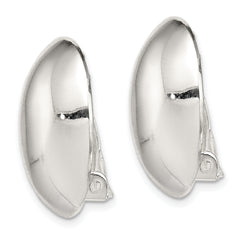 Sterling Silver Polished Non-Pierced 22x15mm Oval Button Earrings