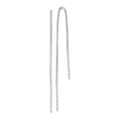 Sterling Silver Polished Twisted Spiral Bar Threader Earrings