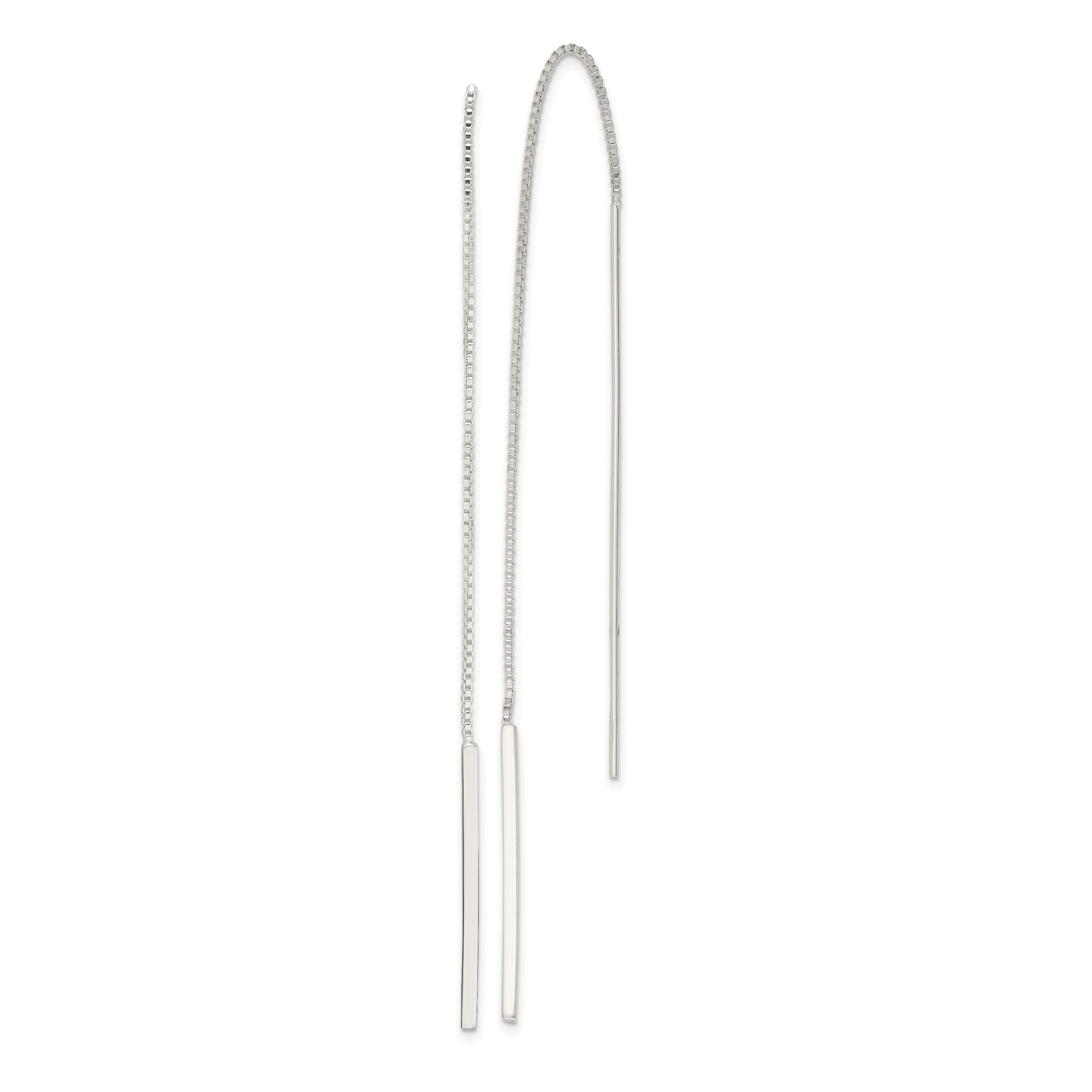Sterling Silver Polished Bar Threader Earrings Main image