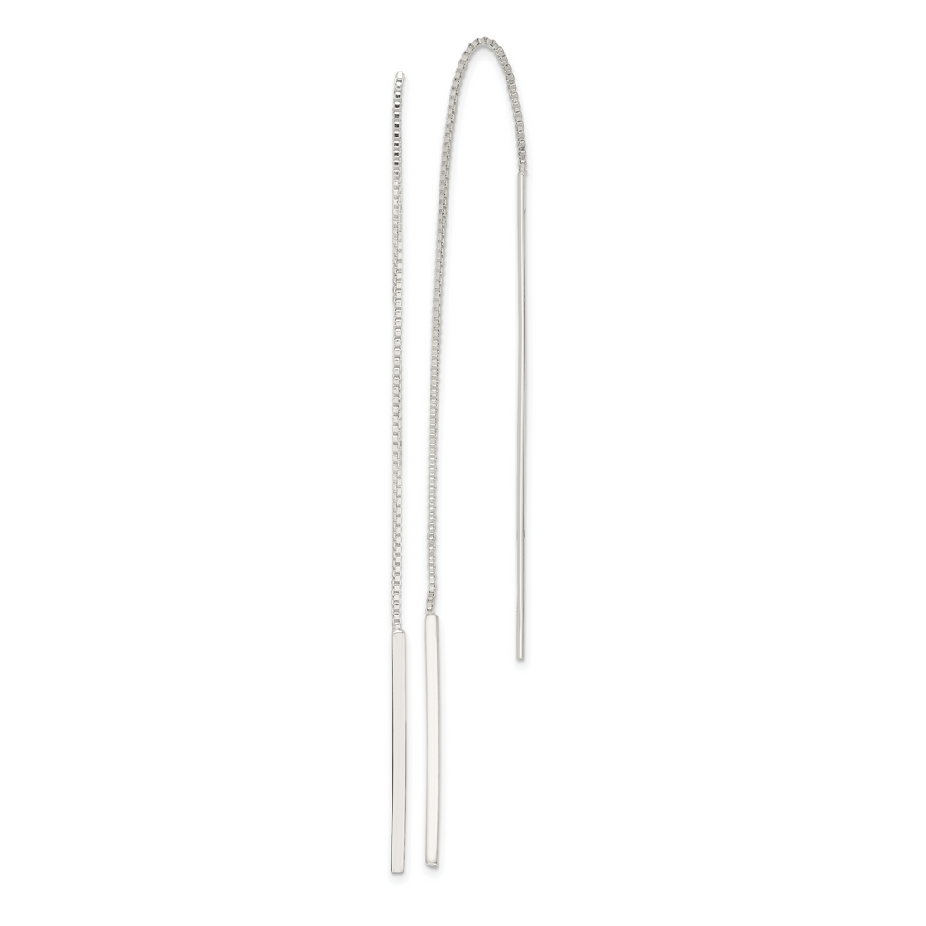 Sterling Silver Polished Bar Threader Earrings