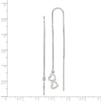 Double Heart Threader Earrings in Sterling Silver