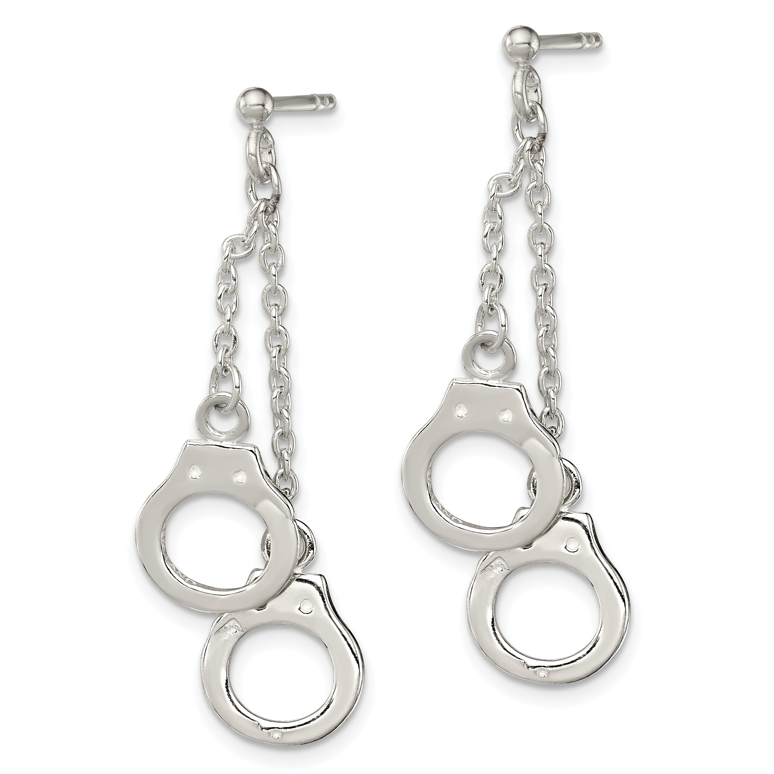 Sterling Silver Hand Cuff Dangle Post Earrings Secondary image