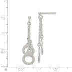 Sterling Silver Hand Cuff Dangle Post Earrings
