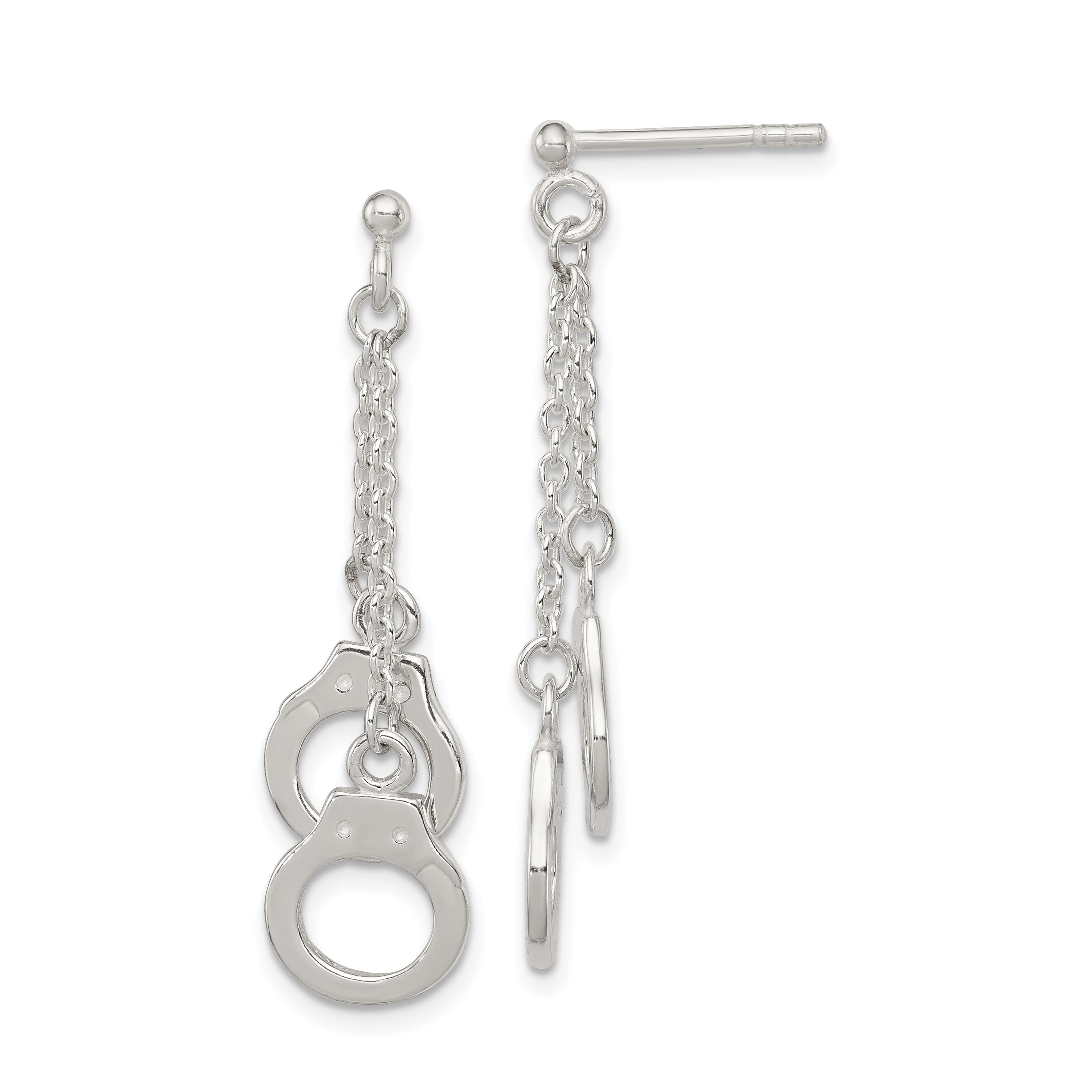 Sterling Silver Hand Cuff Dangle Post Earrings Main image