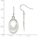 Sterling Silver Polished Triple Oval Dangle Earrings