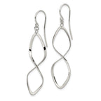 Sterling Silver Rhodium-plated Polished Twisted Dangle Earrings