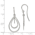 Sterling Silver Polished Double Teardrop Dangle Earrings
