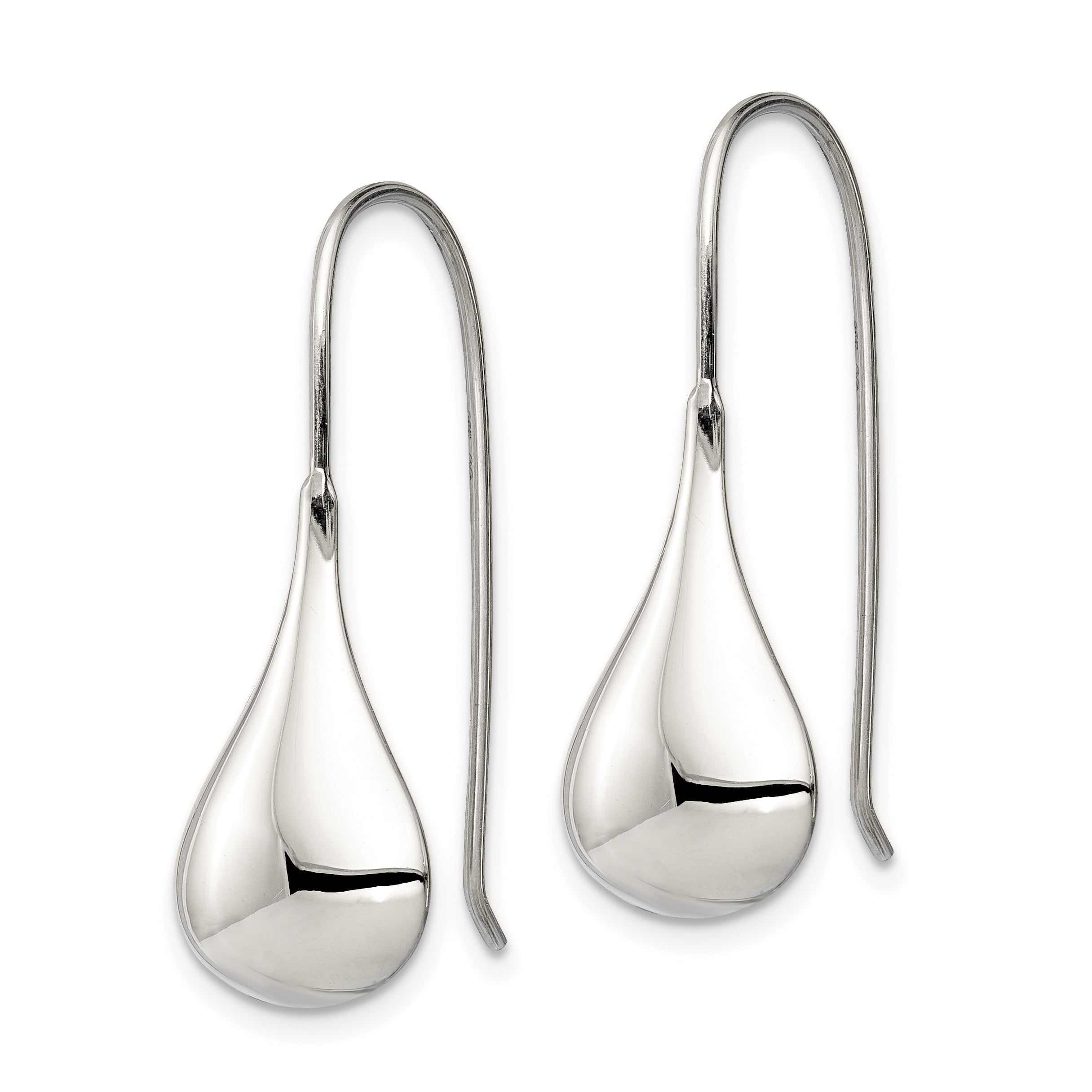 Sterling Silver Tear Drop Shaped Drop Wire Earrings Secondary image