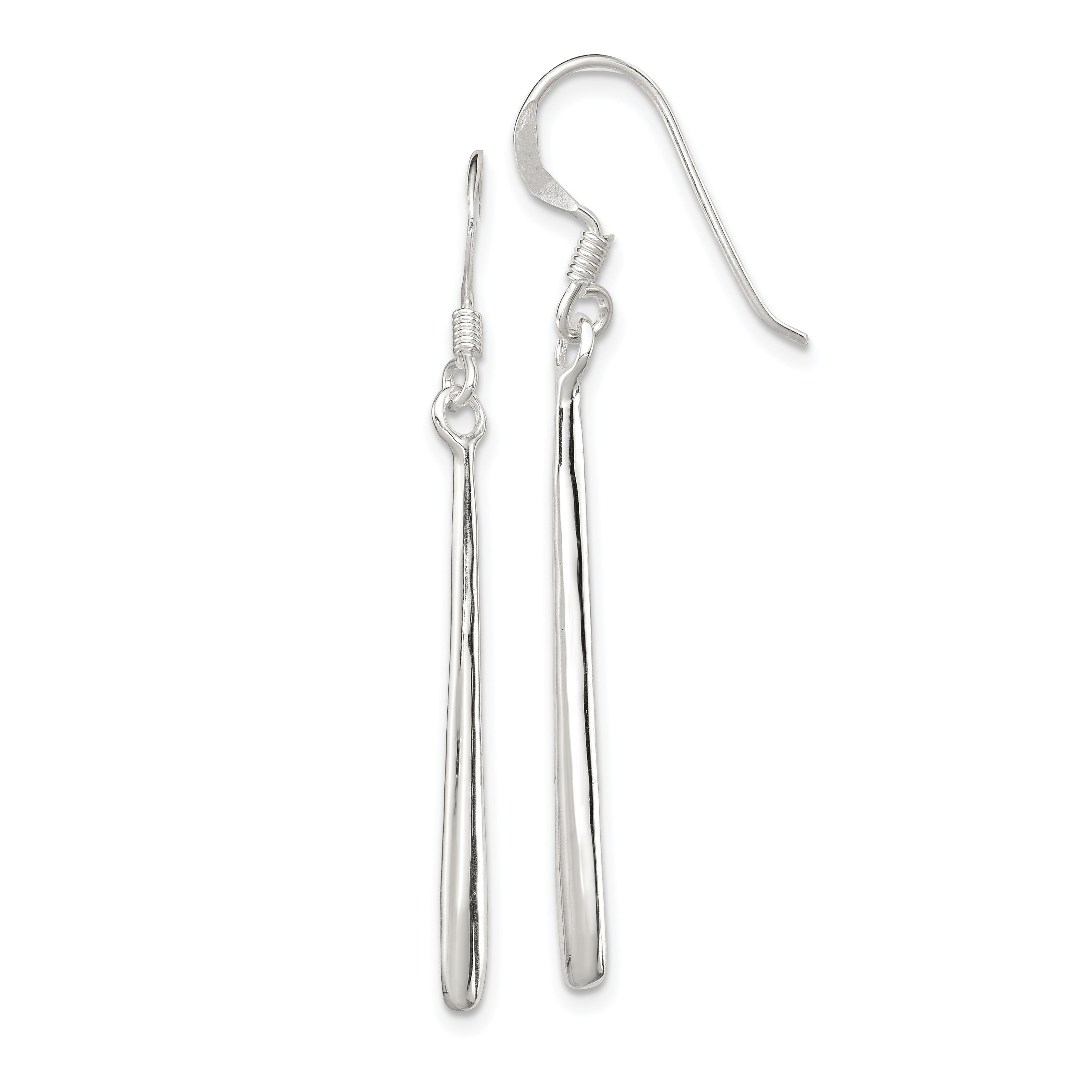 Sterling Silver Polished Teardrop Bar Dangle Earrings Main image