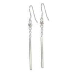 Sterling Silver Polished Fancy Bar Dangle Earrings