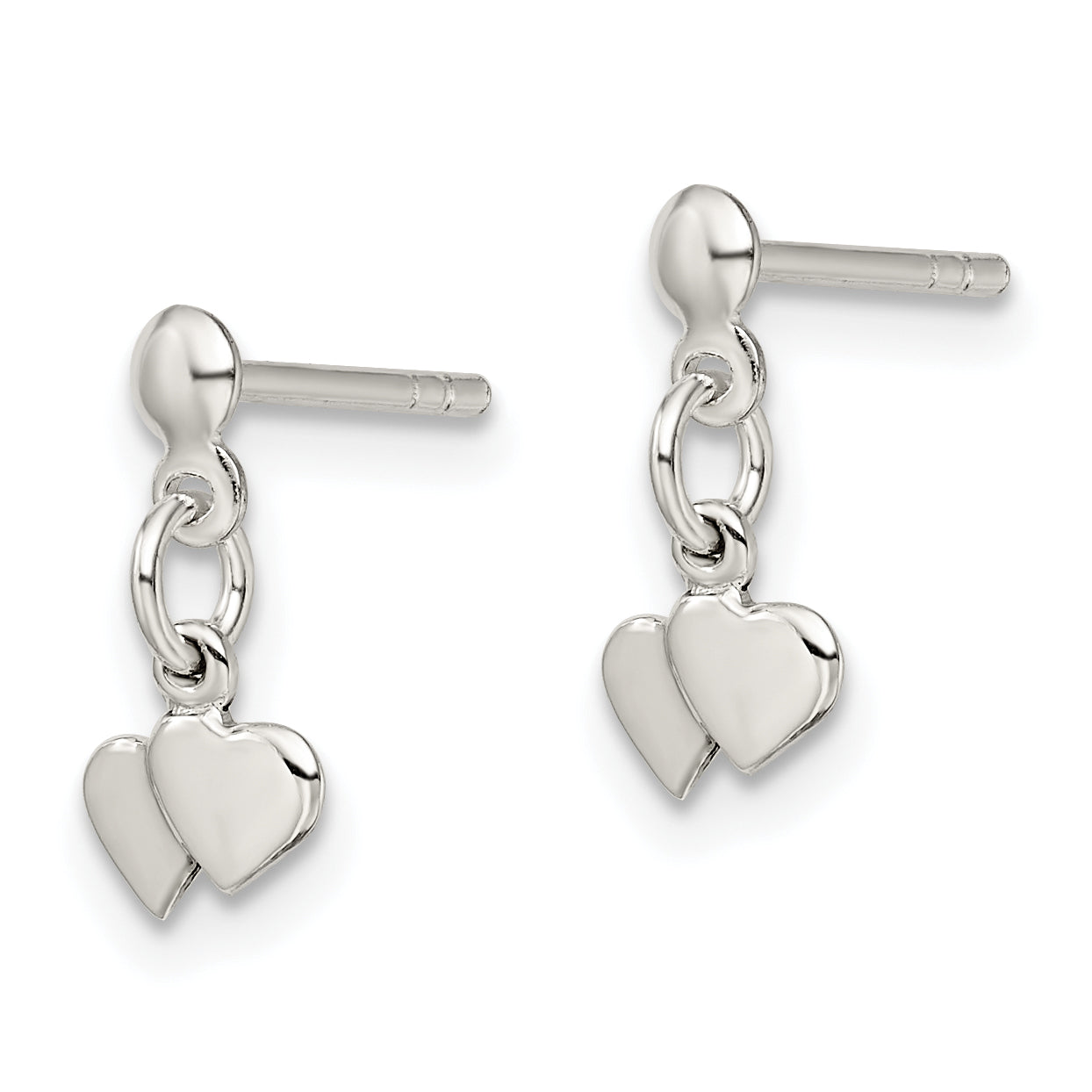 Sterling Silver Dangling Hearts Earrings Secondary image