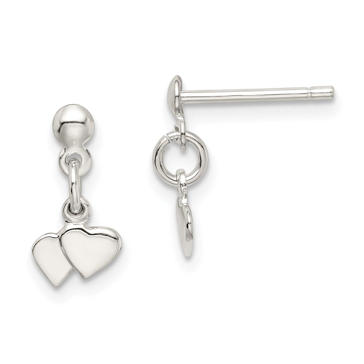 Sterling Silver Dangling Hearts Earrings Main image