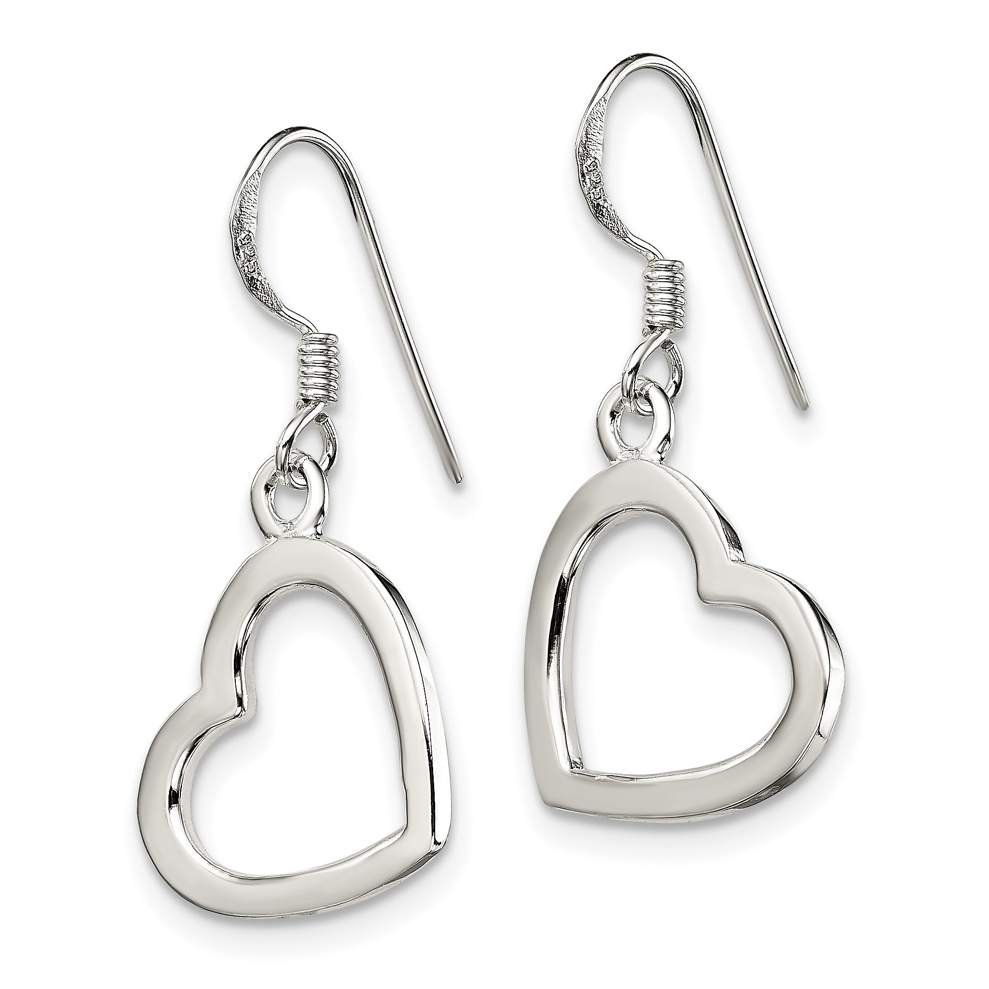 Heart Drop Earrings in Sterling Silver Secondary image