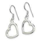 Heart Drop Earrings in Sterling Silver