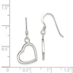 Heart Drop Earrings in Sterling Silver
